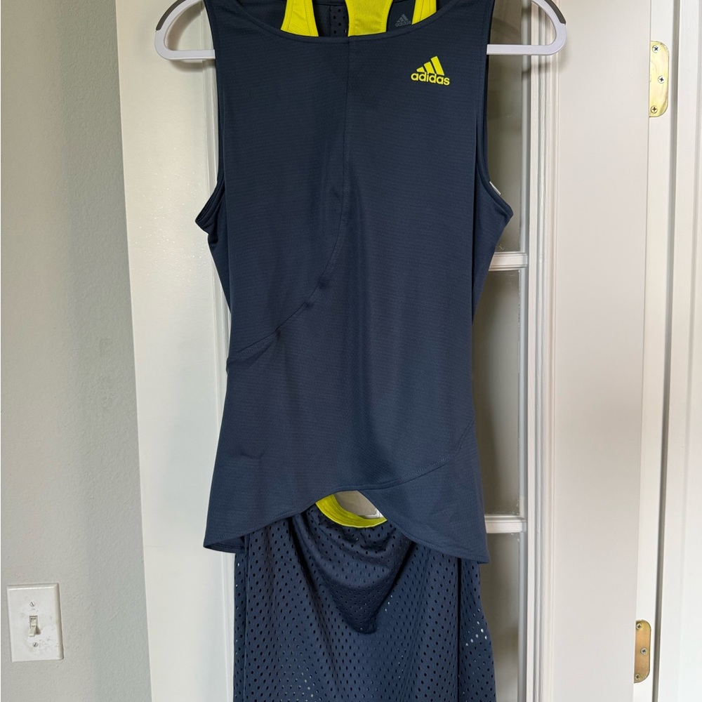 Adidas Navy and Neon Yellow Athletic dress
